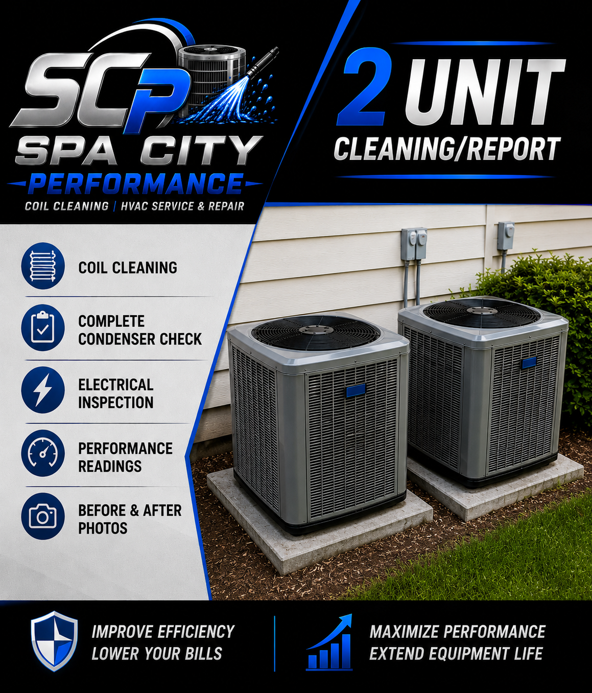 2 Condensing Units Cleaning w/report at same address